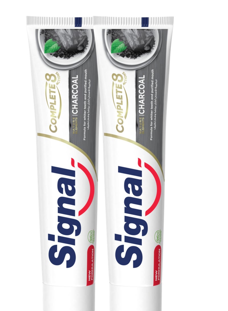 Signal Complete 8 Nature Elements Toothpaste Charcoal With Zinc  Pack Of 2 - Image 1