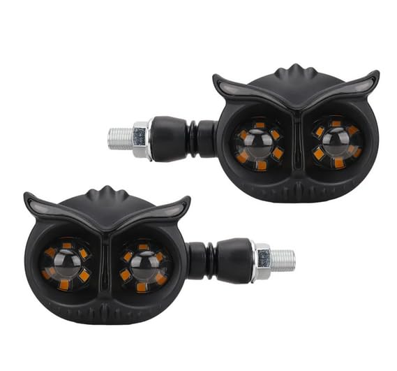 ELTRON TURBO Owl-Shaped LED Bike Indicator & Brake Light Waterproof Universal Fit for All Bike Models Bright Running Indicator Yellow, White and RED Runing Light (Pack of 1 Set) - Image 1