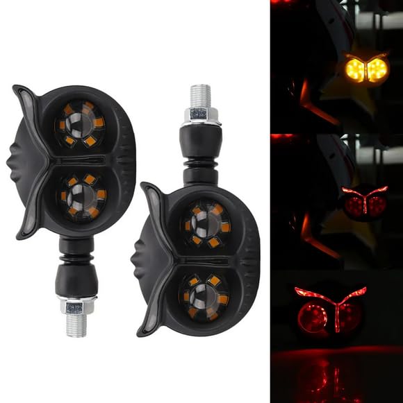 ELTRON TURBO Owl-Shaped LED Bike Indicator & Brake Light Waterproof Universal Fit for All Bike Models Bright Running Indicator Yellow, White and RED Runing Light (Pack of 1 Set) - Image 4