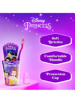 Disney Soft Toothbrush For Kids With Cup Disney Princess  - Image 3