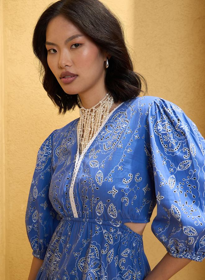 ساسافراس فستان قصير بتفاصيل فتحات جانبية - Image 4