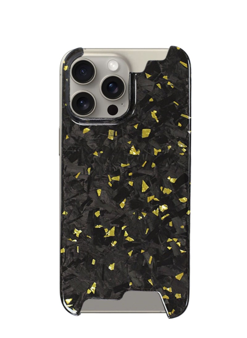 SOLARAE Real Aramid Carbon Fiber For iPhone 15 Pro max Case Cover (Gold) - Image 2