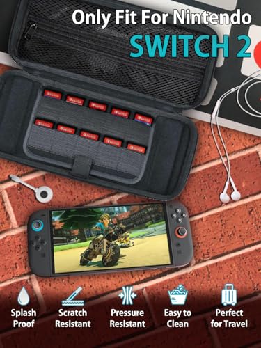 NBCP Switch 2 Carrying Case: Storage Bag compatible with Nintendo Switch 2 - Odor-Free Hard Shell Case with 8 Game Card Slots, Protective Travel Messenger Bag for Switch 2 Console and Accessories - Image 2