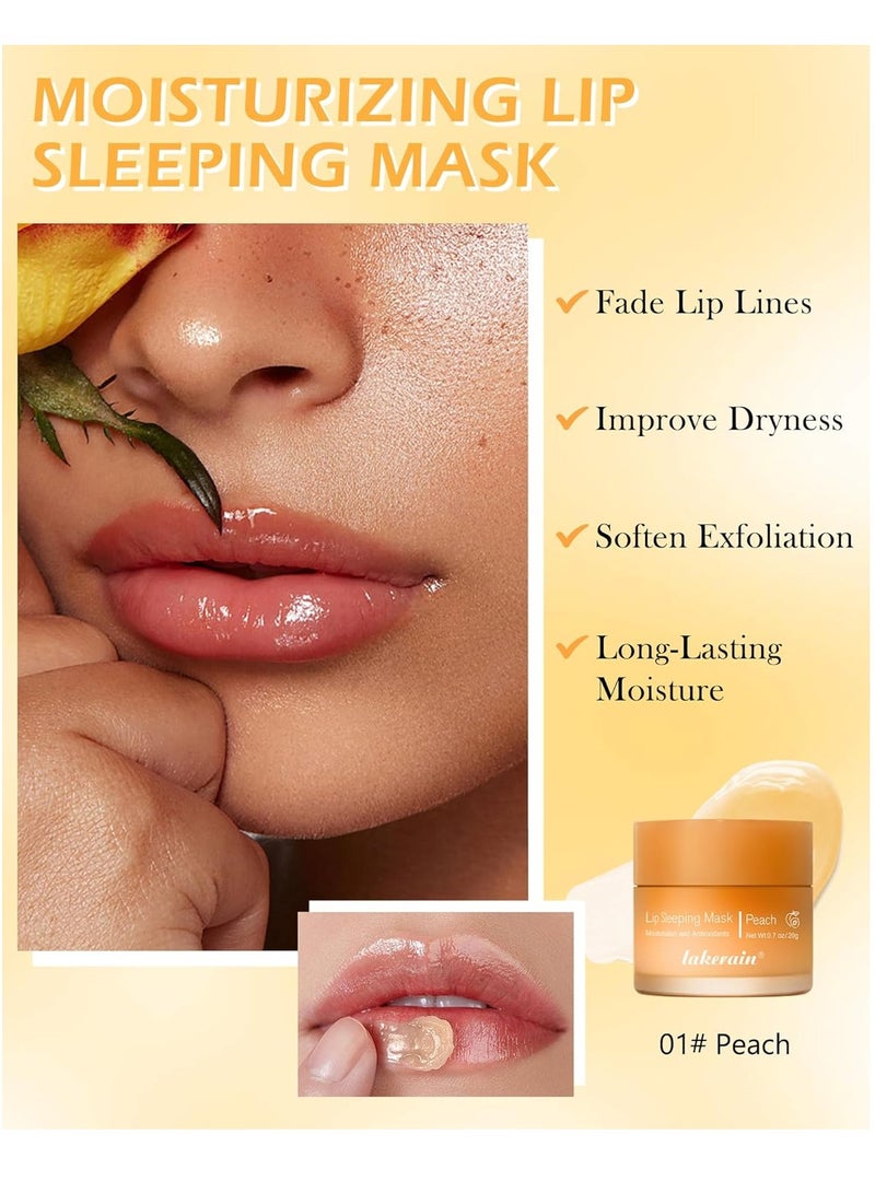 lakerain قناع الشفاه أثناء النوم قناع الشفاه الليلي قناع الشفاه المرطب ومعزز الكولاجين قناع الشفاه لإصلاح الشفاه ليلاً ونهارًا لتحسين الجفاف وتشقق الشفاه مقشر الشفاه زيت تكبير الشفاه بلسم الشفاه الملون 01 - Image 2