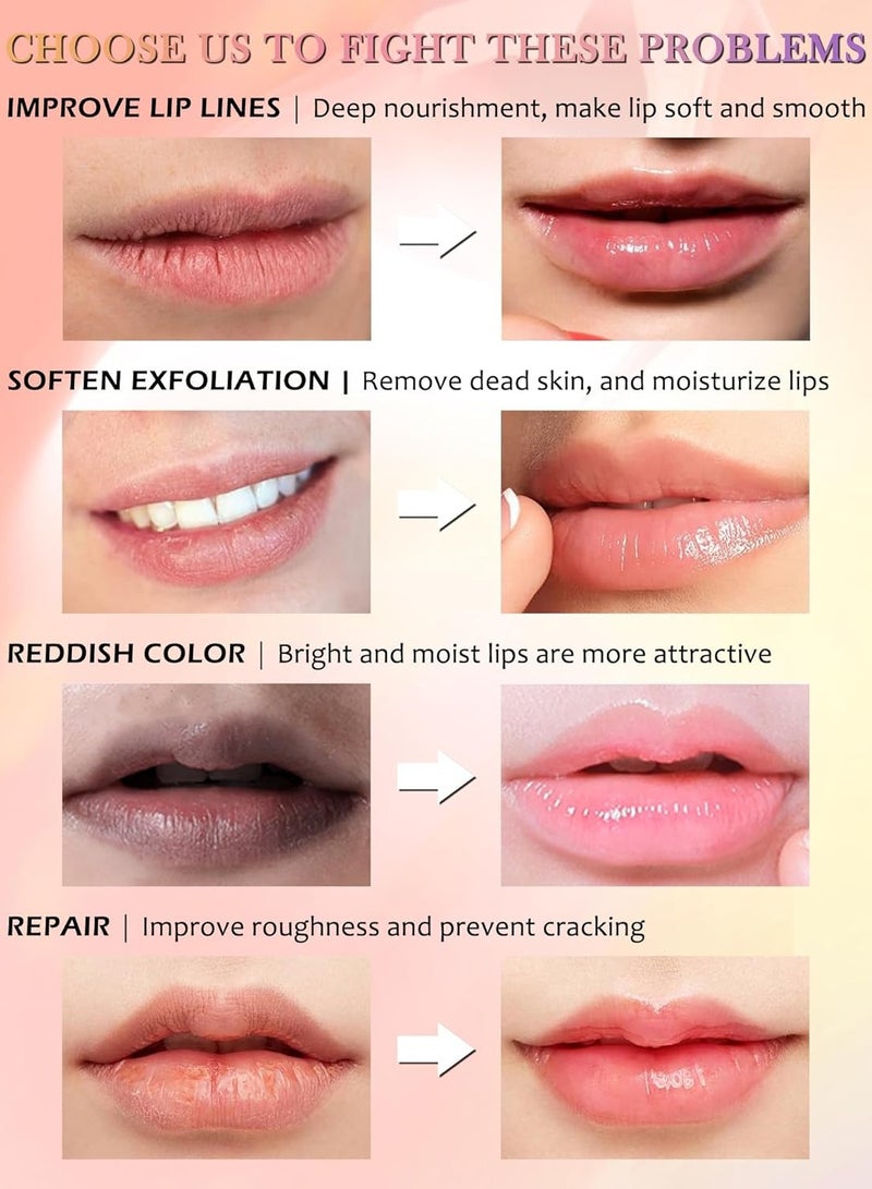 lakerain قناع الشفاه أثناء النوم قناع الشفاه الليلي قناع الشفاه المرطب ومعزز الكولاجين قناع الشفاه لإصلاح الشفاه ليلاً ونهارًا لتحسين الجفاف وتشقق الشفاه مقشر الشفاه زيت تكبير الشفاه بلسم الشفاه الملون 01 - Image 5