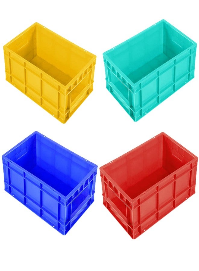 SINGHAL Plastic Crate 500x325x150 MM Blue, Multipurpose Heavy Duty Portable Crates for storage Bin | Shelf Basket for Large Storage Bin | Vegetable, Fruit, Milk - Image 3