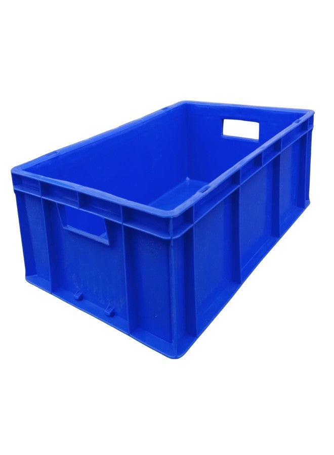 SINGHAL Plastic Crate 500x325x150 MM Blue, Multipurpose Heavy Duty Portable Crates for storage Bin | Shelf Basket for Large Storage Bin | Vegetable, Fruit, Milk - Image 4