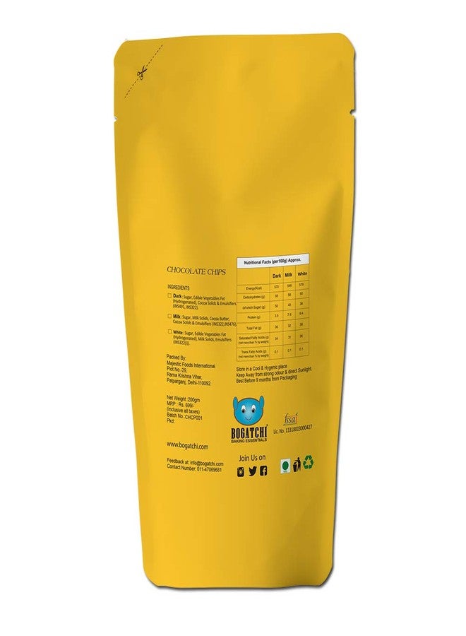BOGATCHI Chocolate Chips for Cake Decoration, Dark Chocolate Chips, Dark Chocolate Chips, Tasty and Gluten Free, 200g with Free Measuring Spoon - Image 2