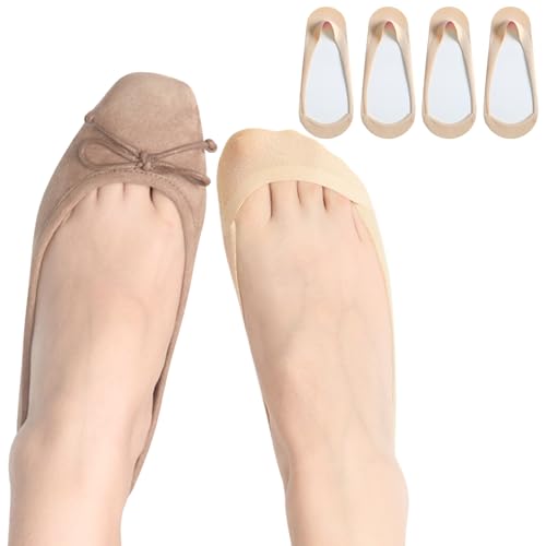 Soxbang Womens TRULY No Show Socks for Flats Heels Non Slip Cotton Ultra Low Cut Liner Socks(4-Nude,8-9.5) - Image 1