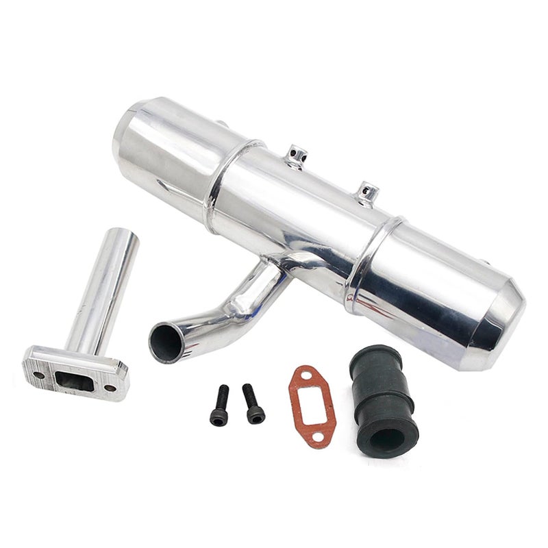FLMLF Aluminium Twin Exhaust Tuned Pipe for 15 Rc HPI ROFUN King Motor ROVAN Baja 5B 5T 5SC SS Monster Truck Buggy - Image 2
