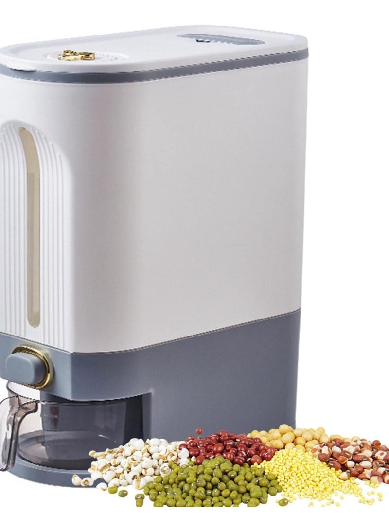 DubaiGallery Rice Storage Automatic Box/Container - Large Sealed Kitchen Grain & Rice Dispenser with Lid, 10KG - Image 1