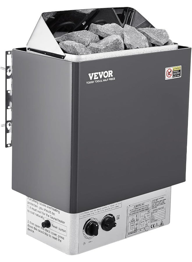 VEVOR Sauna Heater 220V Electric Sauna Stove Steam Bath Sauna Heater 3h Timer and Adjustable Temp for Max. 176-318 Cubic Feet Home Hotel Spa Shower Use 6KW  - Image 3