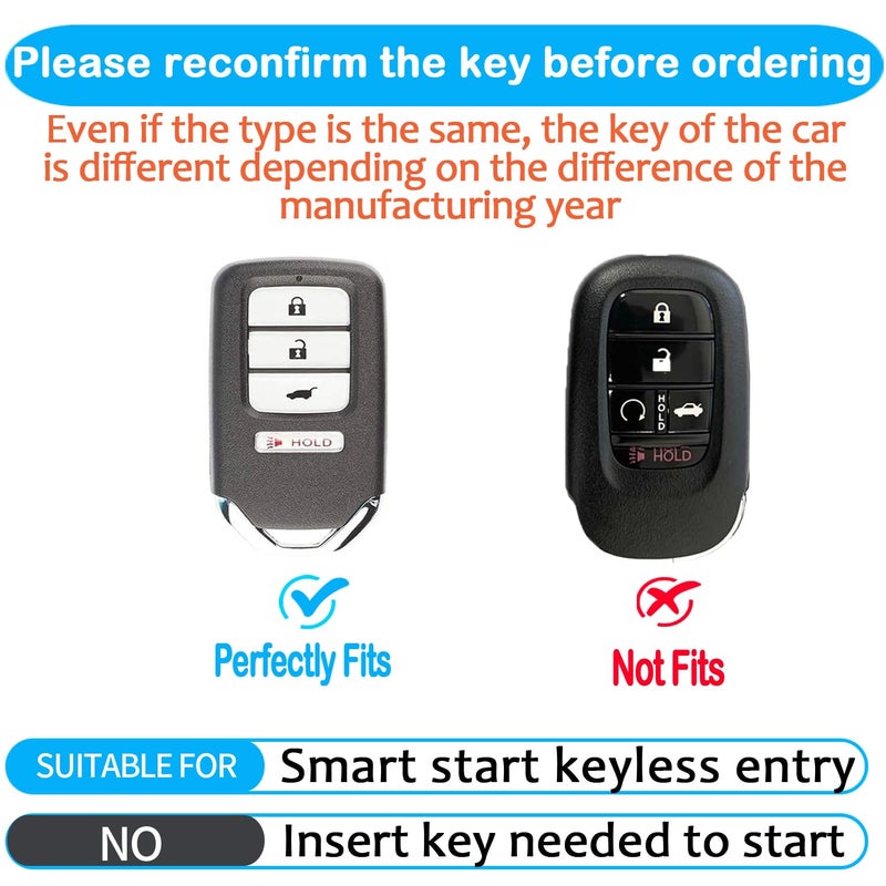 Autophone for Honda Key Fob Cover with Keychain Soft TPU 360 Degree Protection Key Shell Case for Accord Civic CRV Pilot Ridgeline Odyssey Smart Key (4 Buttons, Pink) - Image 2