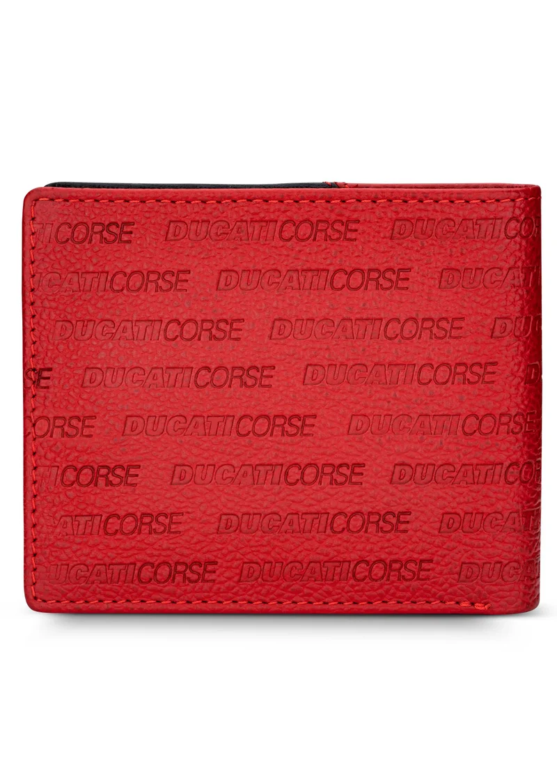 Ducati Corse Ducati Corse DTLGW2200302 Elegante Genuine Leather Wallet, Red, M, Casual