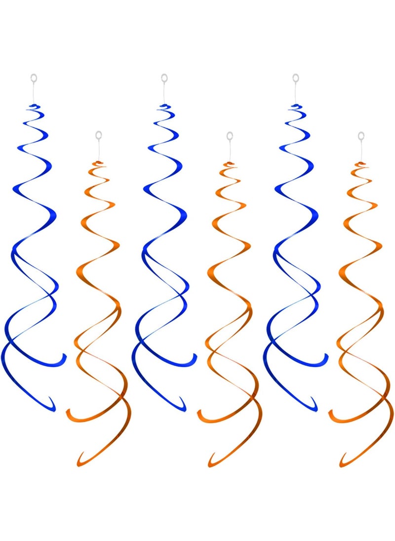 ZOOYOO ZOOYOO Party Swirl Decorations Blue and Orange Foil Ceiling Hanging Swirl Decoration Whirls Decorations for Birthday Wedding Anniversary Graduation Party Supplies Pack of 20  - Image 1