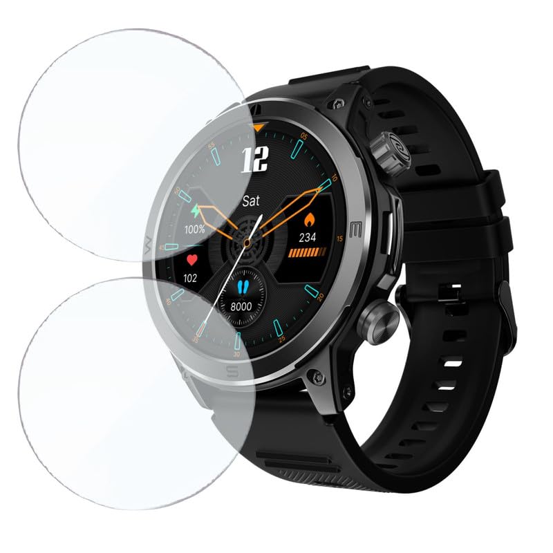 HELLOSCREEN عبوة 2 | واقي شاشة ساعة ذكية لـ Noise Endeavour 1.46 بوصة | فيلم TPU مرن، مقاوم للخدش 9H، خالي من الفقاعات - ليس زجاج مقسى - Image 1