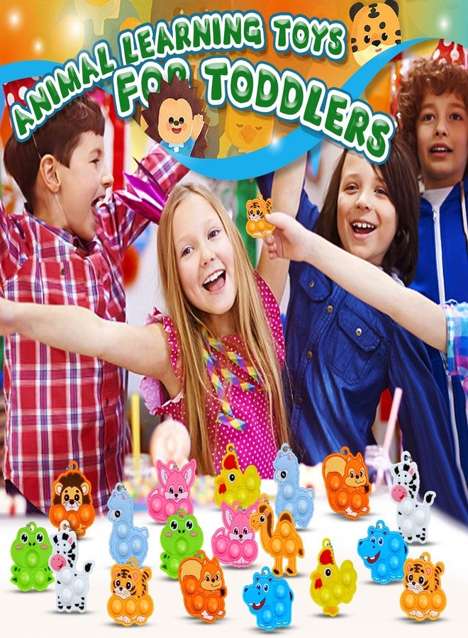 BicMan 30pcs Animal Mini Pop it Keychain, Easter Eggs Fillers, Easter Basket Stuffers, Party Favors, Goodie Bag Stuffer, Stocking Stuffers Kid, Prize Box Toys for Kids Classroom Gifts, Sensory Fidget Toys - Image 4