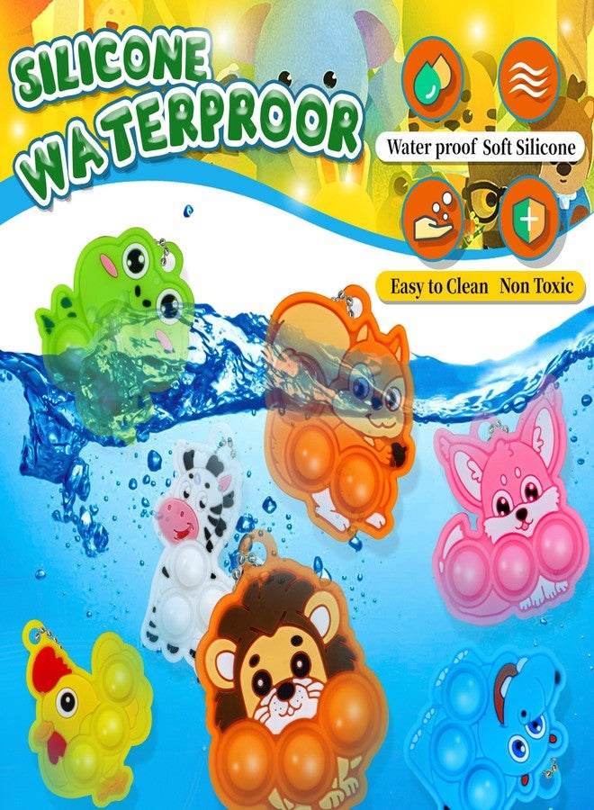 BicMan 30pcs Animal Mini Pop it Keychain, Easter Eggs Fillers, Easter Basket Stuffers, Party Favors, Goodie Bag Stuffer, Stocking Stuffers Kid, Prize Box Toys for Kids Classroom Gifts, Sensory Fidget Toys - Image 2