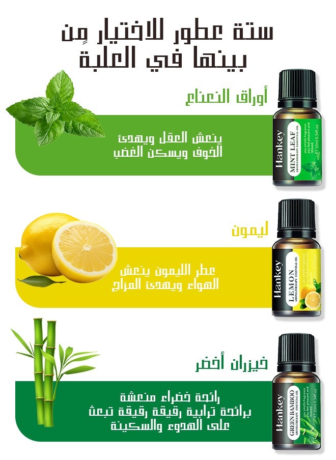 HANKEY - Essential Oils 6 Blends Set, Perfect for Humidifiers and Diffusers, Aromatherapy Diffuser Oils Scents, Essential Oil Kit for Home Use, Essential Oil Pack with Various Scents - Image 1