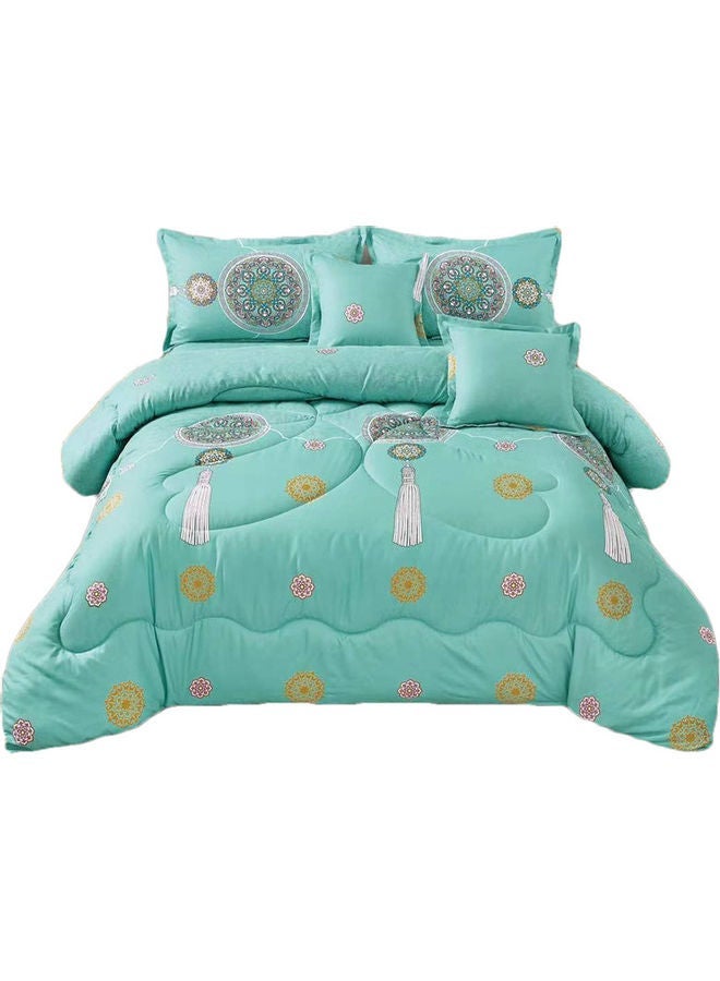 NIBEMINENT 6 Piece Summer Comforter Set Polyester Multicolour 220x240cm - Image 2
