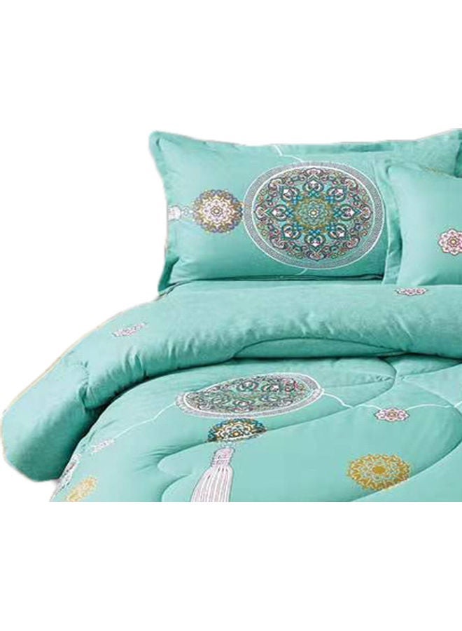 NIBEMINENT 6 Piece Summer Comforter Set Polyester Multicolour 220x240cm - Image 3