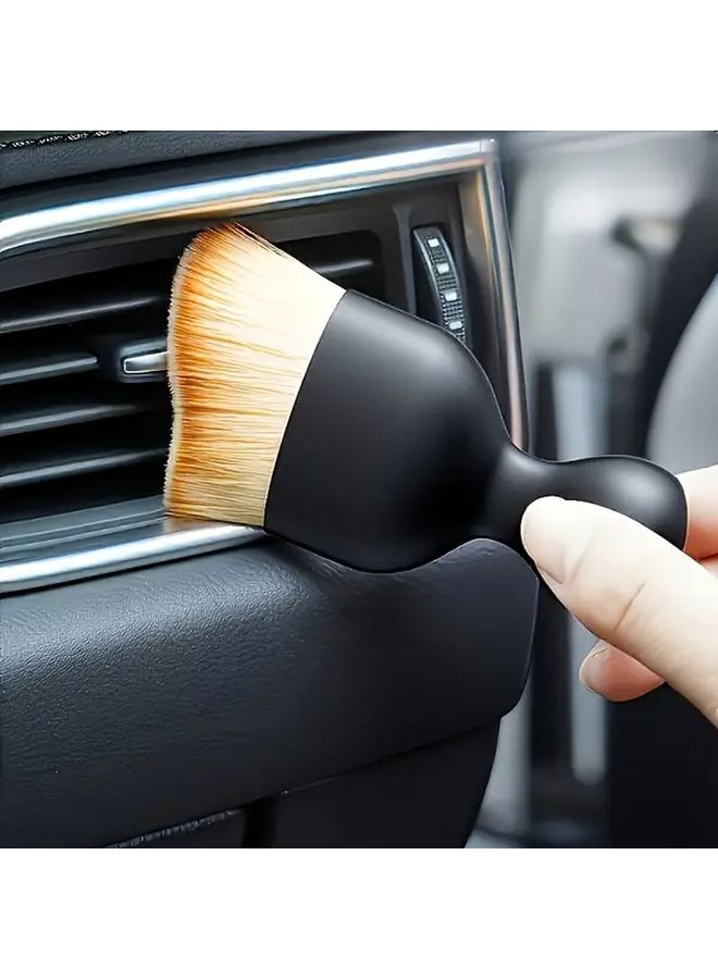 1pc Black Soft Bristle Detail Brush Car Interior Vent Cleaning Tool Handheld Dust Remover ABS Resin Material No Battery Needed - Image 4