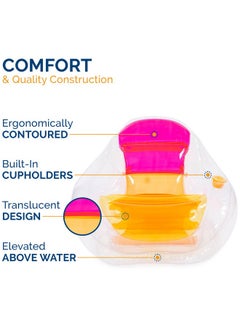 Dry Float Socializer Pool Float, Translucent Inflatable Recliner Chair For Adults With Fast Inflation, Cup Holder & Back Rest - pzsku/Z6DF0038A62ECCECBDFD3Z/45/_/1734347456/c0cda472-6008-4f1b-b122-eaf010635ca6