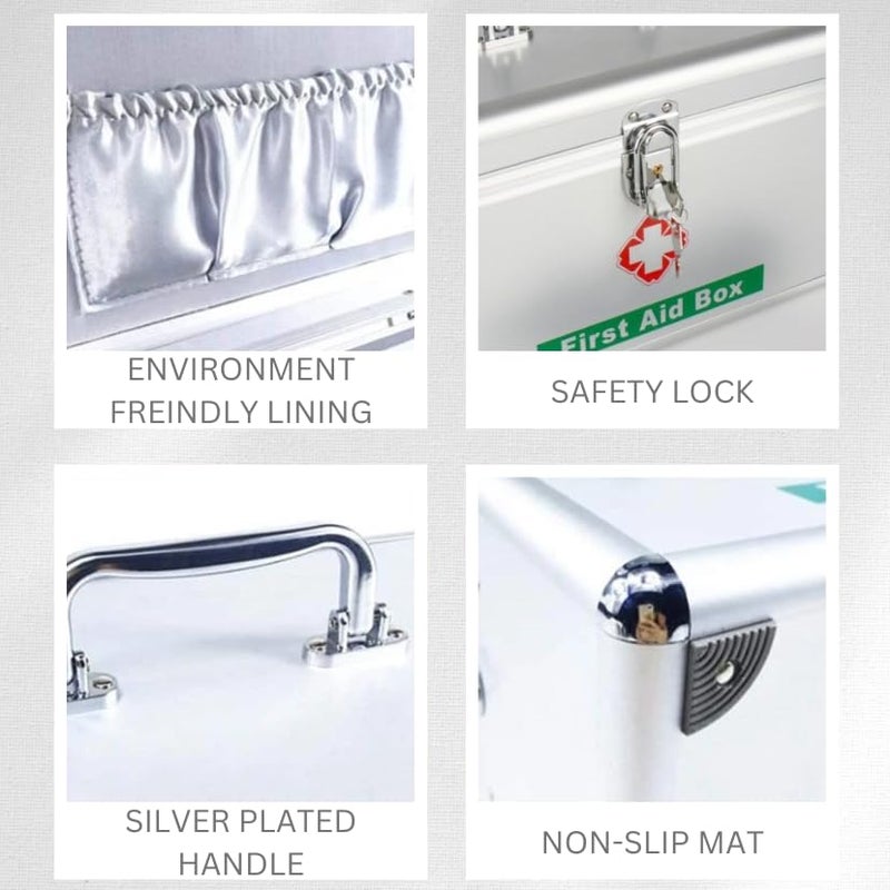 KPS First Aid Box Medicine Storage Organizer Handheld Storage Case for ArtCraftMedicineCosmetic Portable Lockable Medicine Collection Box Pack of 1Multicolor - Image 4