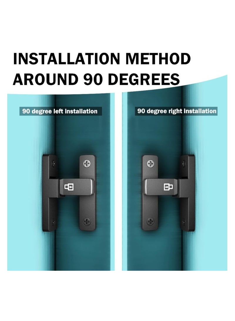 Excefore Door Lock, 90 Degree Heavy Duty Latch, Barn Door Latch, Door Lock for Inward Opening/Sliding Doors, Garden, Bathroom, Warehouse  - Image 3