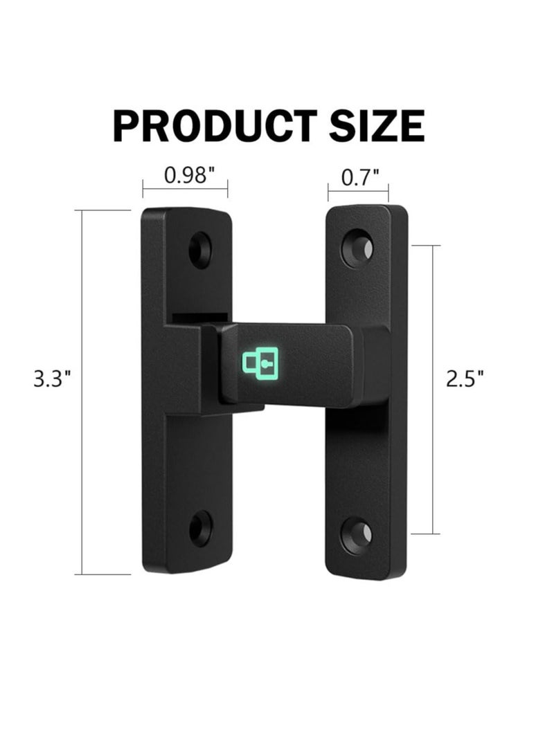 Excefore Door Lock, 90 Degree Heavy Duty Latch, Barn Door Latch, Door Lock for Inward Opening/Sliding Doors, Garden, Bathroom, Warehouse  - Image 2