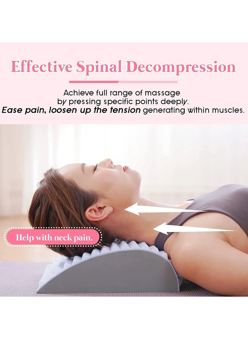 AROAQ - Back Stretcher, Lower Back Pain Relief Treatment Stretcher, Multi-level Adjustable Back Cracker Lumbar Spine Deck Board, Portable And Compact Spine Board For Lower Back Pain Relief, (Grey) - Image 1
