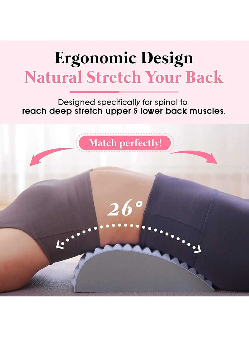 AROAQ - Back Stretcher, Lower Back Pain Relief Treatment Stretcher, Multi-level Adjustable Back Cracker Lumbar Spine Deck Board, Portable And Compact Spine Board For Lower Back Pain Relief, (Grey) - Image 1