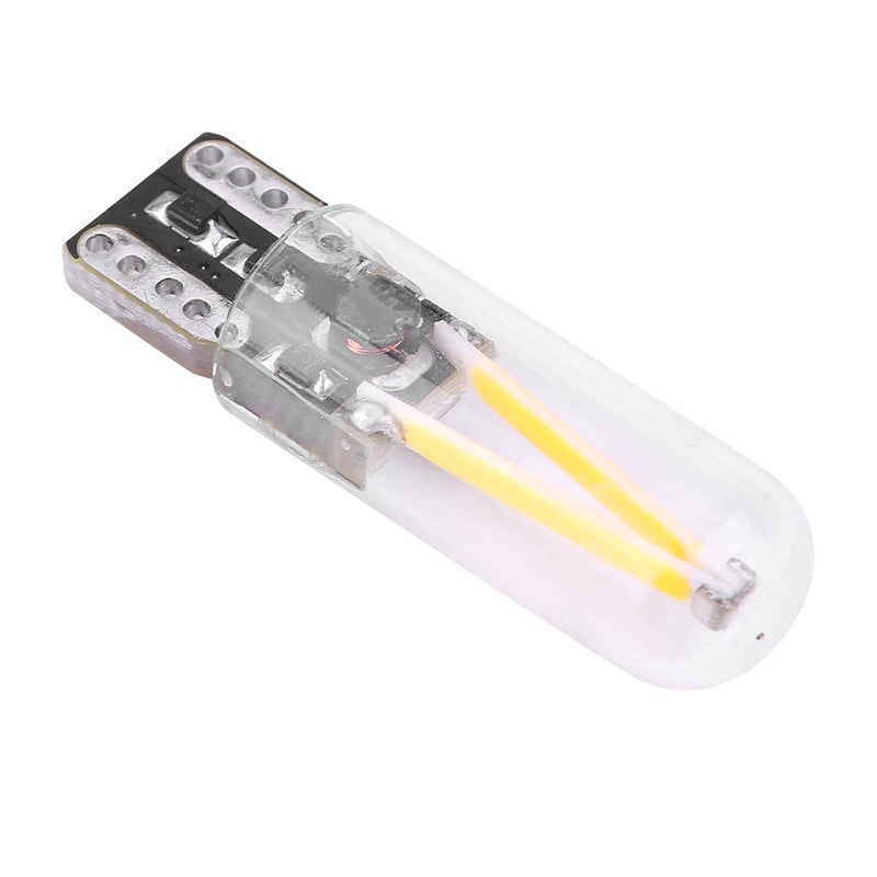 Pair of 8-28V W5W T10 Glass COB Filament LED Car Reading DRL Turn Signal LED Bulb Yellow Light - Image 2
