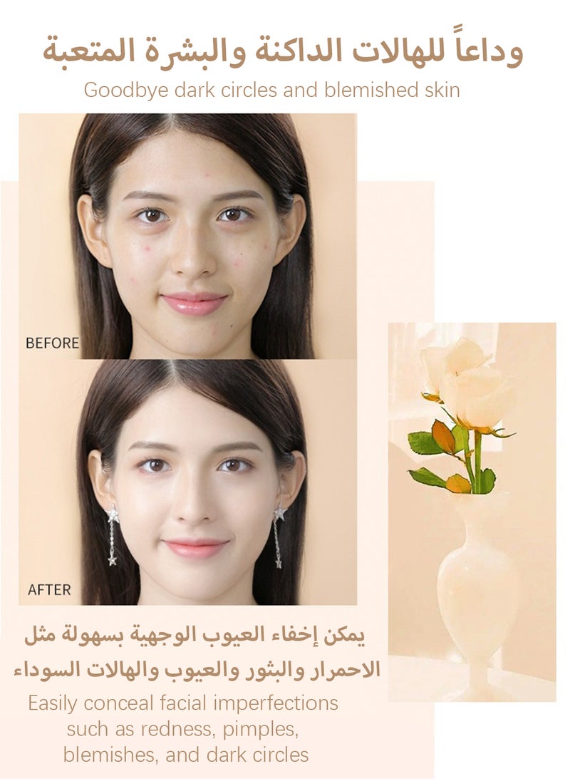Novo Double Headed Concealer Stick with A Brush, Full Coverage Brightening Under Eye Concealer, Lightweight Long Lasting Moisturizing Smooth Highlighter for Women, Create a Clean 3D Looking 7G  - Image 5