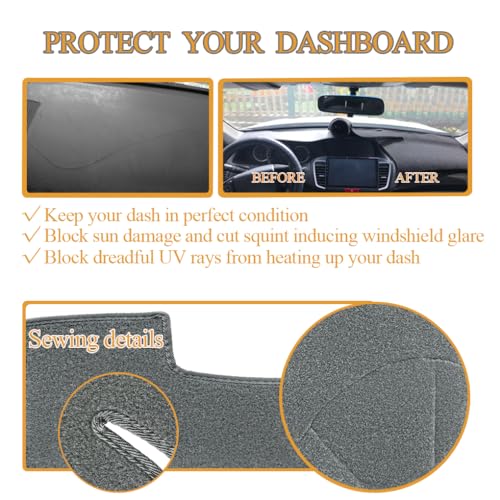 Yiz Dash Cover Mat Custom Fit for Nissan Armada 2004 2005 2006 2007/ Titan 2004-2012 no Navigation,Dashboard Cover Cap Pad Carpet (Dark Gray) Y59 - Image 5