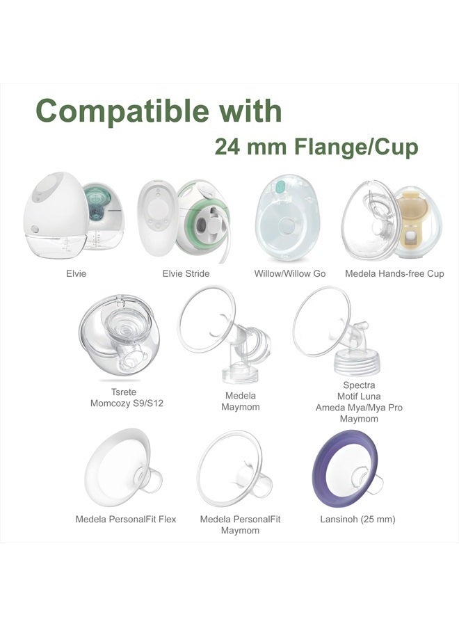 Maymom Flange 21mm Insert Compatible with Medela/Spectra/Elvie/momcozy/tsrete/Willow/Motif Luna/Ameda MYA Breastpump 24mm Breast Shields. Reduce 24mm Niple Tunnel Down to 21mm - Image 3