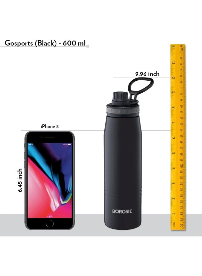 BOROSIL VACUUM INSULATED COPPER COATED INNER HYDRA Water Bottle Black - Image 3
