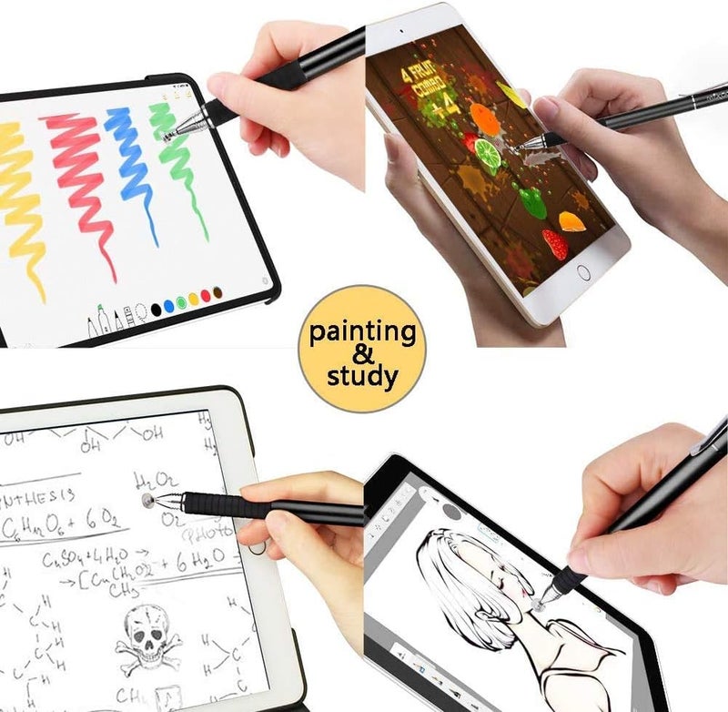 Mixoo Stylus Pen for Touchscreen, 2-in-1 Disc and Fiber Tip Sensitivity and Precision, Stylus for iPad, iPhone Tablet Phone Chromebook All Touch Screens Devices, Black - Image 3