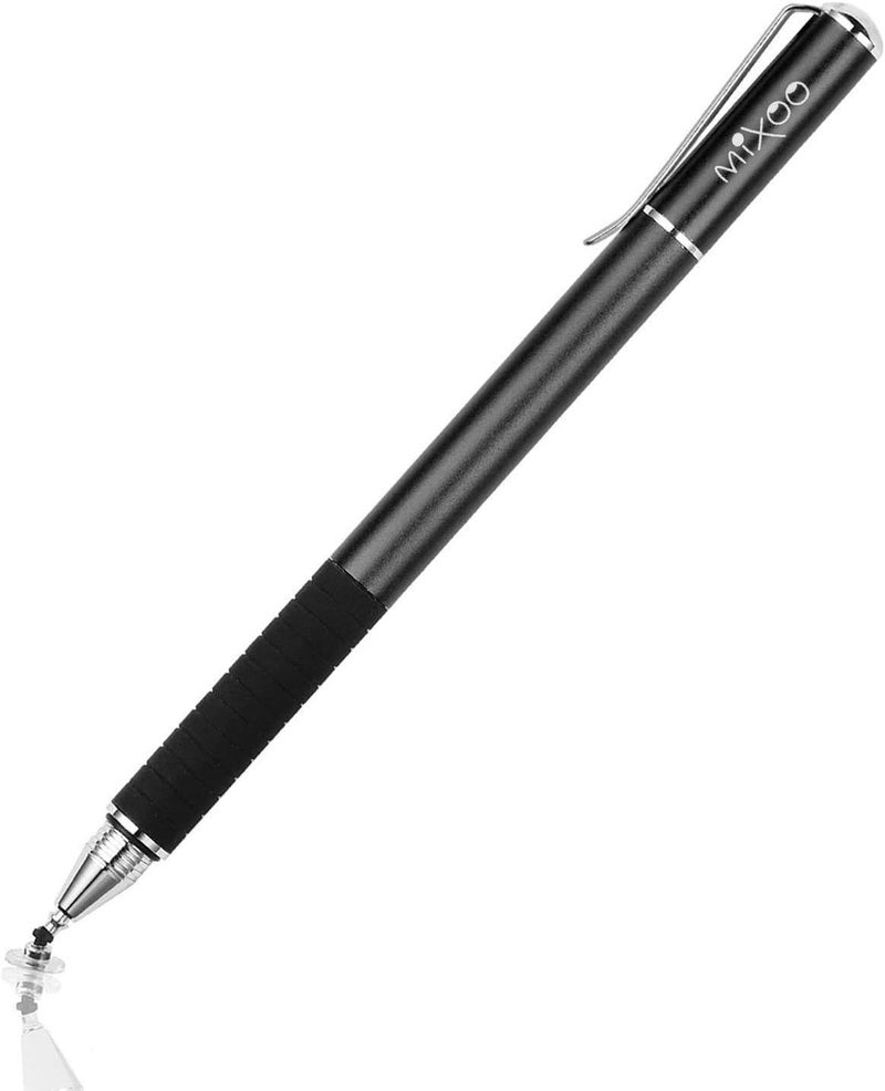 Mixoo Stylus Pen for Touchscreen, 2-in-1 Disc and Fiber Tip Sensitivity and Precision, Stylus for iPad, iPhone Tablet Phone Chromebook All Touch Screens Devices, Black - Image 1