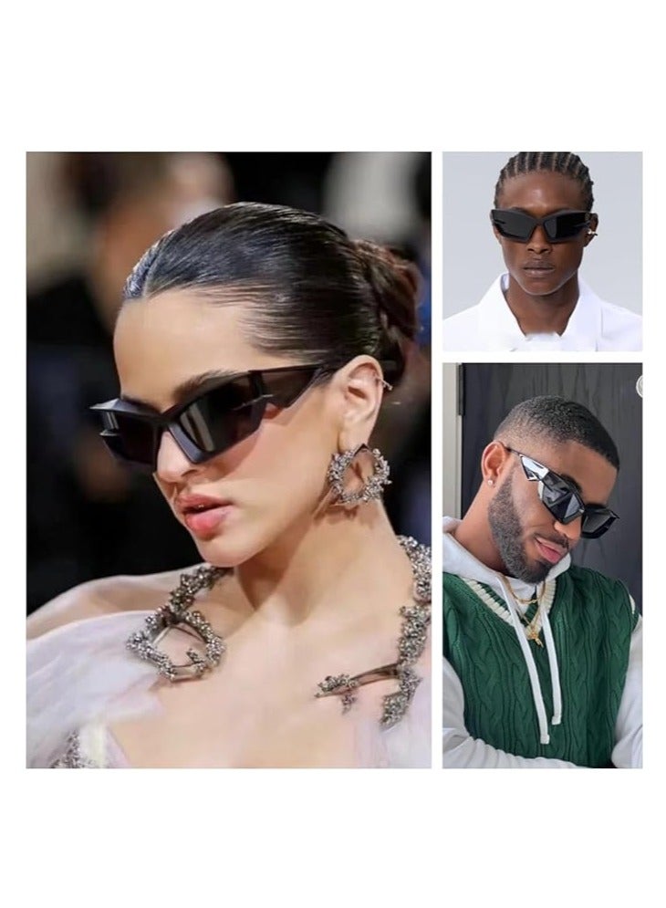 Excefore Trendy Wrap Around Fashion Sunglasses for Men Women, Cool Sport Y2K Sunglasses Future Style Glasses - Image 2