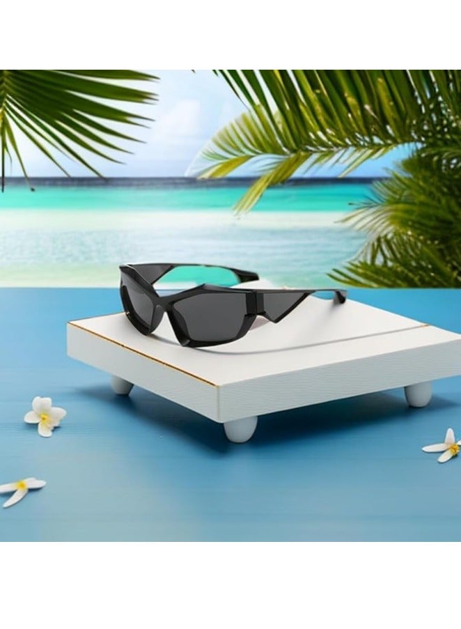 Excefore Trendy Wrap Around Fashion Sunglasses for Men Women, Cool Sport Y2K Sunglasses Future Style Glasses - Image 3