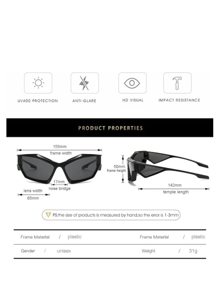 Excefore Trendy Wrap Around Fashion Sunglasses for Men Women, Cool Sport Y2K Sunglasses Future Style Glasses - Image 4