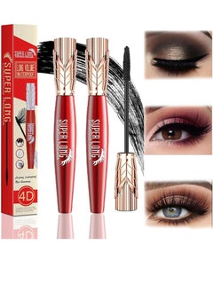 SYOSI Super Long Mascara 4D Waterproof Mascara - Long - Lasting Volumizing and Eye-Defining Mascara, Super Long Luxurious Mascara Quick-Drying Waterproof Long Lasting No Clumping 2Pcs  - Image 1