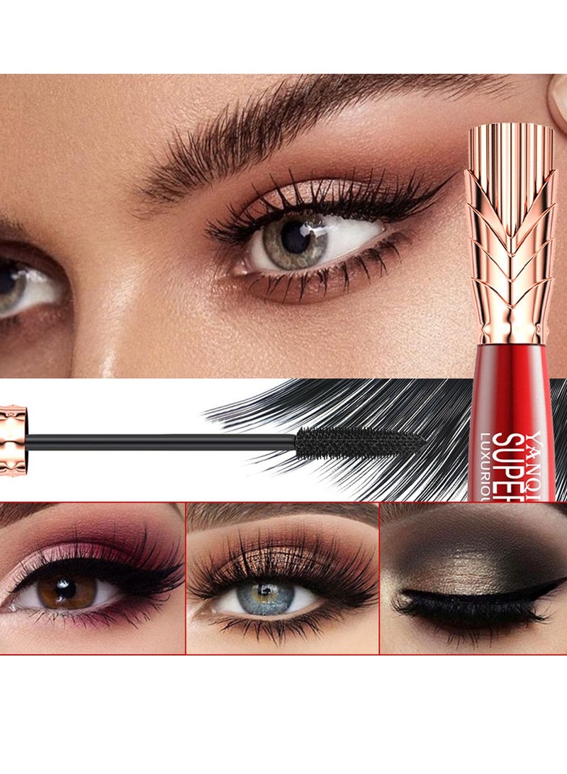 SYOSI Super Long Mascara 4D Waterproof Mascara - Long - Lasting Volumizing and Eye-Defining Mascara, Super Long Luxurious Mascara Quick-Drying Waterproof Long Lasting No Clumping 2Pcs - Image 2