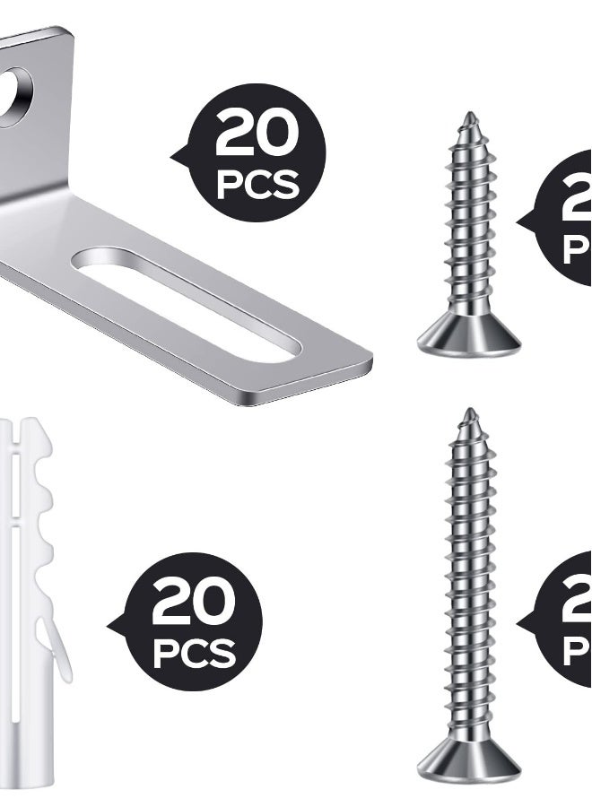 Whiteboard Installation Kit - 20 Set Wall Hanging Hardware - Hanger Supports, Screws, and Expansion Tubes - Ideal for Whiteboards in School and Office. - Image 2