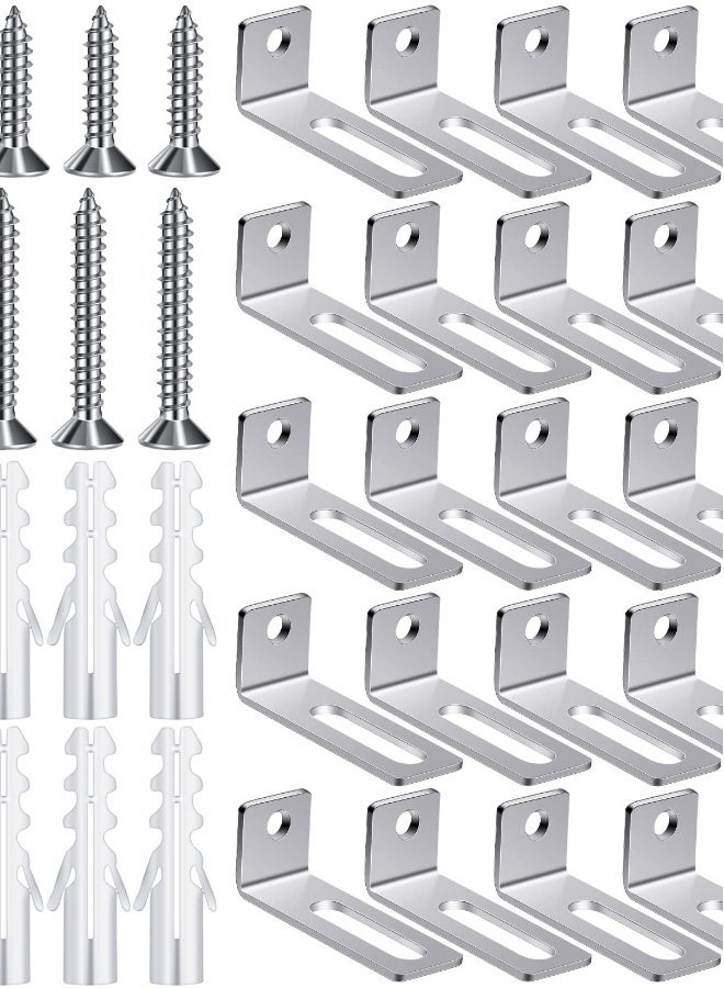 Whiteboard Installation Kit - 20 Set Wall Hanging Hardware - Hanger Supports, Screws, and Expansion Tubes - Ideal for Whiteboards in School and Office. - Image 1