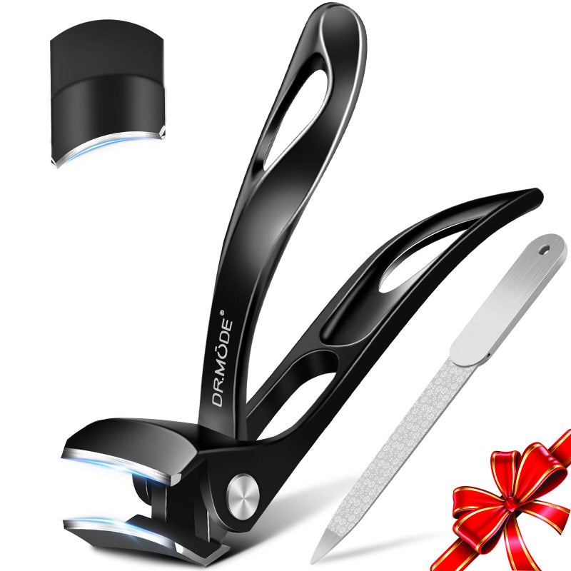 DRMODE Ingrown Toenail Clippers, Edgy Nail Clipper for Thick Nails for Seniors, Slanted Nail Clippers for Men with Curved Blade, Heavy Duty Large Angled Fingernail Clipper with Wide Jaw - Image 1