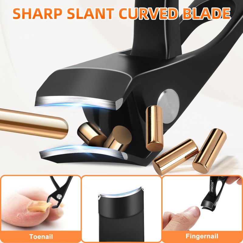 DRMODE Ingrown Toenail Clippers, Edgy Nail Clipper for Thick Nails for Seniors, Slanted Nail Clippers for Men with Curved Blade, Heavy Duty Large Angled Fingernail Clipper with Wide Jaw - Image 4