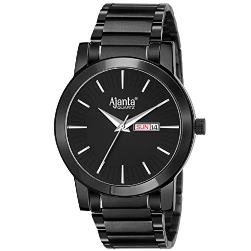 Ajanta Quartz Men's Analog Watch AWC502ISG Black Dial Stainless Steel Strap |Stylish Durable Perfect for Office Wear - Image 1