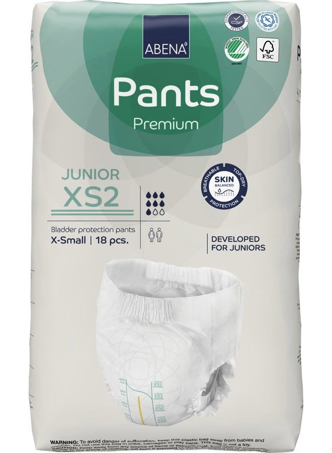 Abena Pants XS2 Junior Nappies, X-small, 18pcs., 50-75cm, 20-30" - Image 1